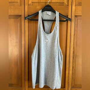 Gymshark Gray men’s size small string bodybuilding workout gym tank top